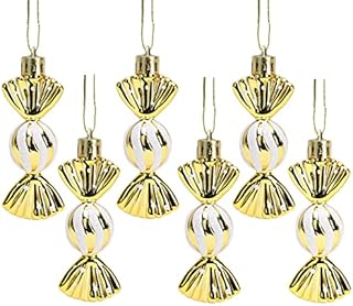 Christmas Concepts® Pack of 6-8cm Mini Sweet Shaped Baubles  Shiny & Glitter Decorated  Christmas Tree Decorations (Black)