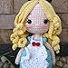 Minoxo Handmade Crochet Alice Doll – Alice in Wonderland Inspired, Soft Crochet Toy, Kids Room Décor, Unique Collectible Doll, for Children