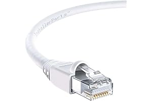 InstallerParts Ethernet Cable CAT6A Cat6A 20 FT White Cable