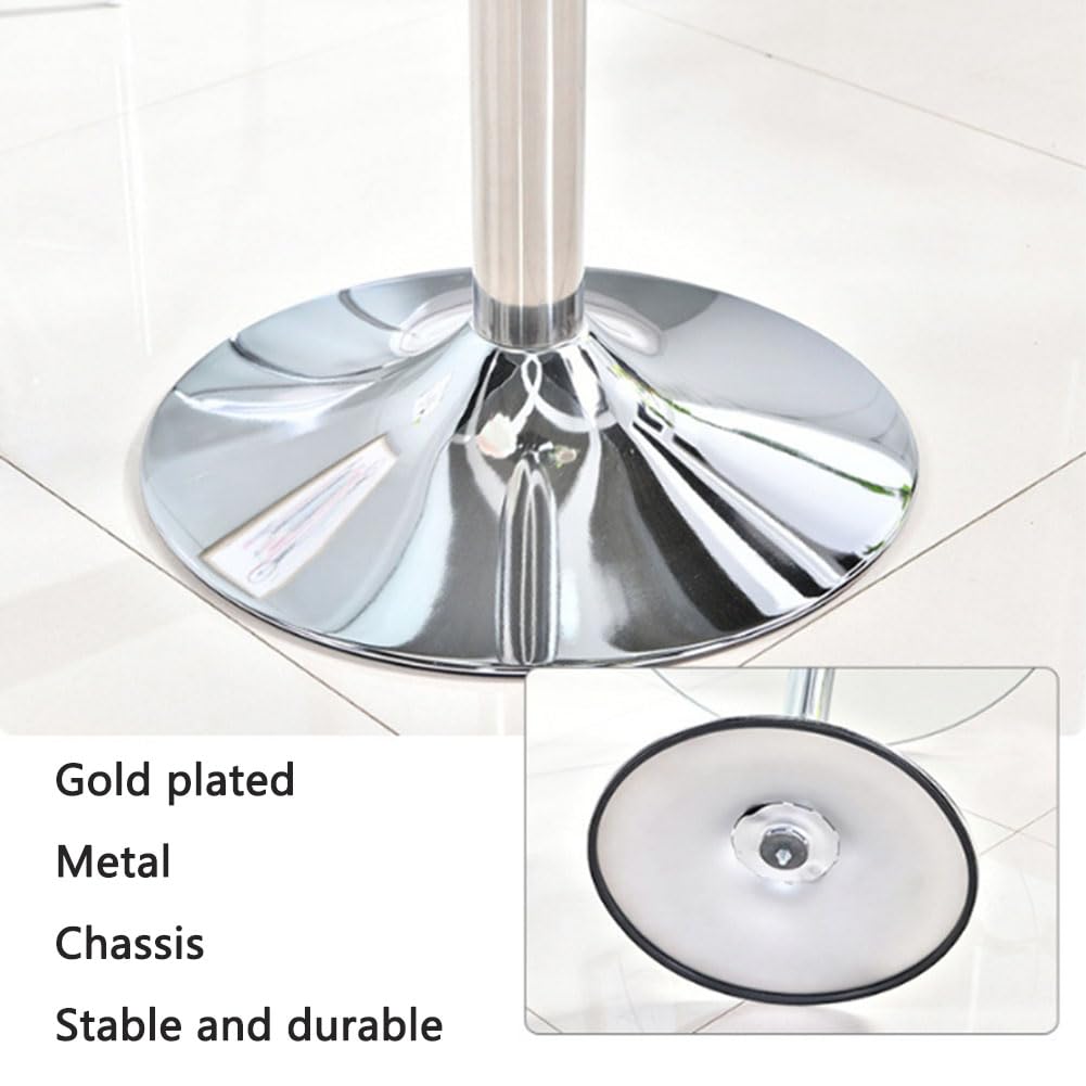 Redondo Cristal Mesa Pedestal Vidrio Mesa De Comedor 60/70/80cm Moderna Circular Mesa Bistro 2-4 Plazas Base Cromada(Size:60cm)