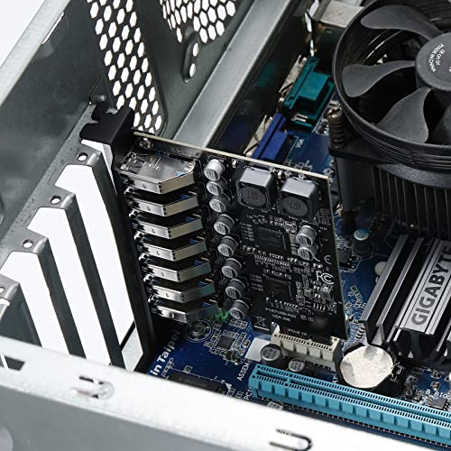 MZHOU 7 Port PCI Express Expansion Card, USB 3.0 7 Port Front Expansion Card, PCIE USB Hub Controller Adapter for Connect 7 Devices Expanded,... - Image 4