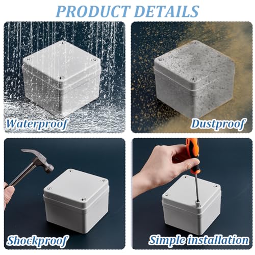 Boîte de jonction électrique étanche ABS gris AHANDMAKER pour extérieur et projets bricolage
