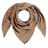 Größe: 120 x 120 cm CODELLO Damen Tuch, Halstuch, Feiner Glanz  Hahnentritt-Muster  100% Wolle  120 x 120 cm