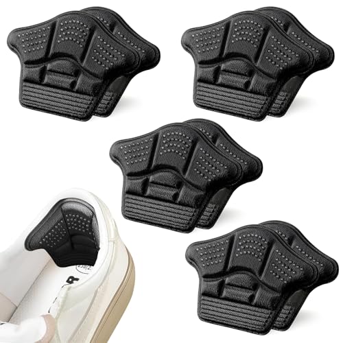 Joollurm Hielkussentjes, 8 stuks 7 mm dikke grijpers voor schoenen, inzetstukken voor schoenen, halve maat groter, herbruikbare hielbeschermers voeringen voor vrouwen mannen pijnverlichting