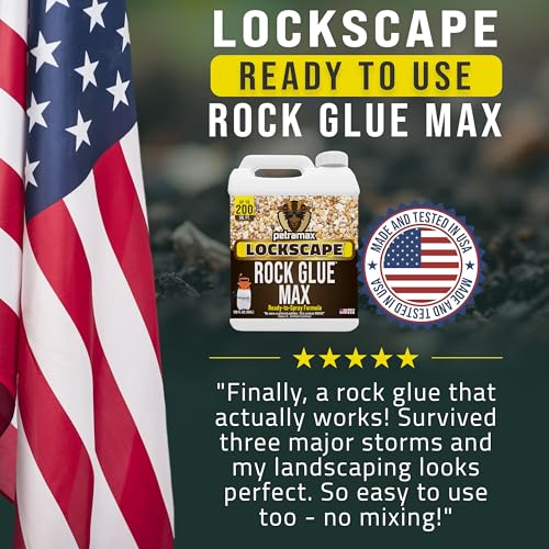 PetraMax Lockscape Rock Glue for Landscaping w/Sprayer, 1 Gal (Made in USA) - 100% Permeable Landscape Adhesive for Stones & Pebbles - Ready to Spray Pea Gravel Binder & Mulch Glue for Landscaping by Petra - Image 9