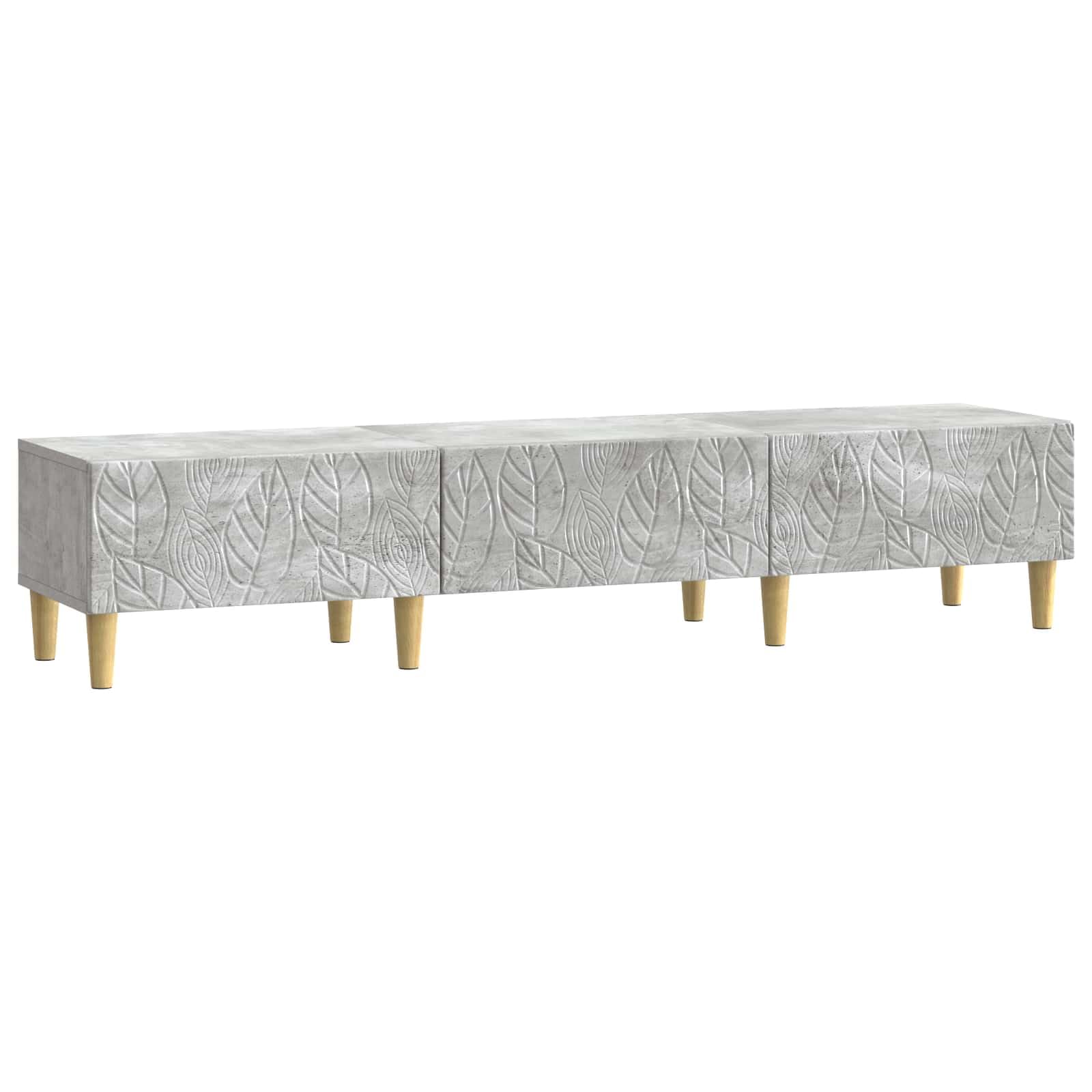 Table TV vintage 147 cm grise en béton pour vos soirées cinéma dans le salon