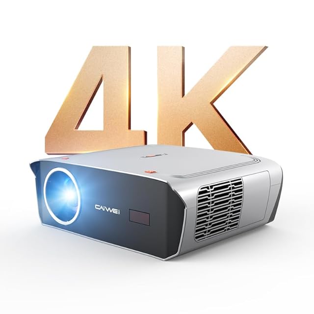 CAIWEI A9R 2GB 32GB 4K Ultra HD Projector with 5G WiFi and Bluetooth, 1300 ANSI/13000 Lumen Outdoor Movie Projector for 300 Inch, Native 1080P Projector with 4D Keystone Correction view 2