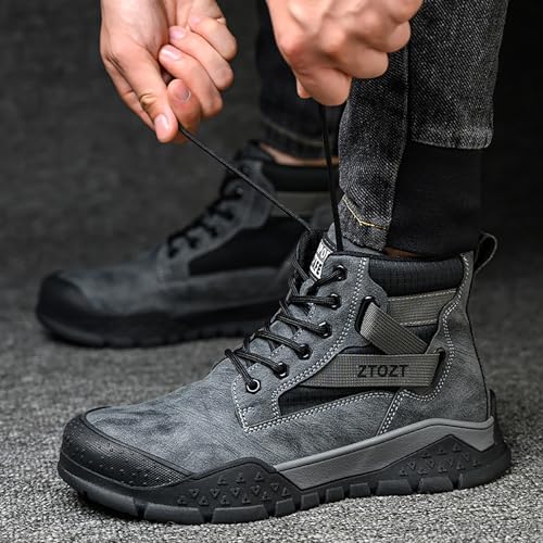 Image of WOWSTICK Lightweight Work Safety Shoes Steel Toe Industry Construction Slip Resistant Sneakers