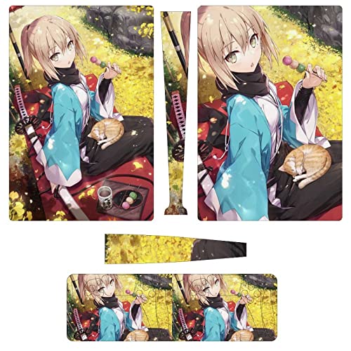 PS5 スキンシール 沖田総司 FGO PS5 Sticker デジタル版 PlayStation 5 スキンシール 保護カバー 本体 コントローラー スキンフィルム カバー ステッカー 指紋防止 撥油 保護シール 全面保護 プレイステーション 5 側面対