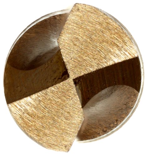 Cleveland 2213 Cobalt Steel Jobbers' Length Drill Bit, Gold Oxide Finish, Round Shank, 135 Degree Split Point, 6.6mm (Pack of 12)