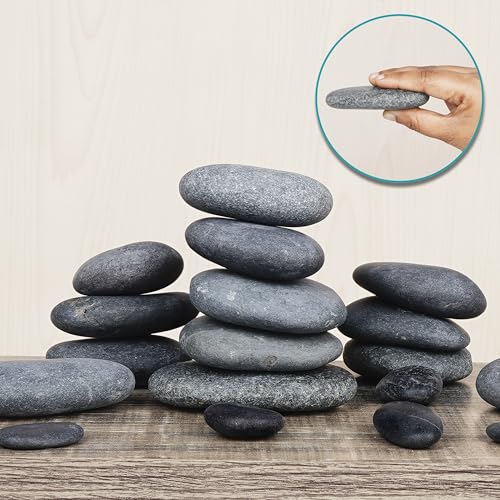 Belle Vous 120er Pack Fluss Steine zum bemalen - 1,3-7cm Steine Set für Kinder - Kieselsteine flach und glatt - flache Steine für Kunst DIY-Handwerk oder Gartendekoration