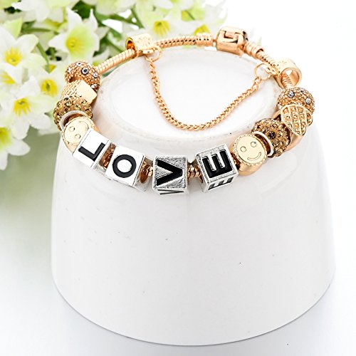 Austrian Crystal Heart Charm Bracelet