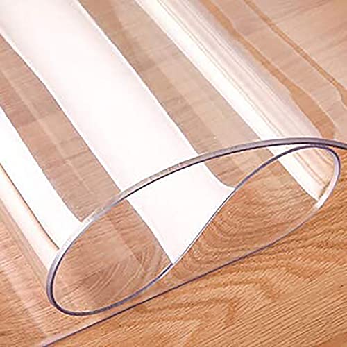 Mantel de PVC transparente de 1 mm de grosor, mantel de plástico transparente, impermeable, protector de mesa para cocina, comedor y oficina