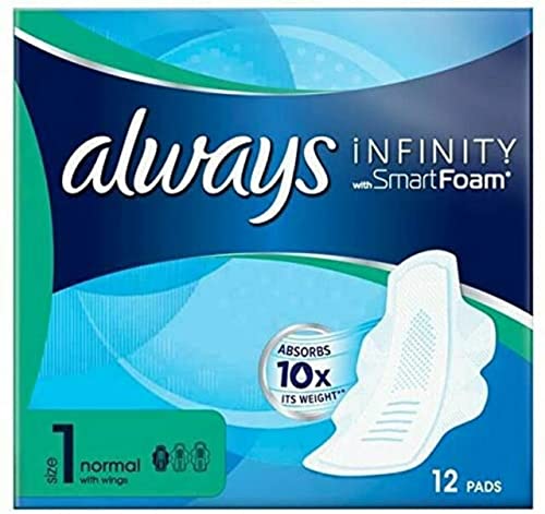 Always Infinity normalne (rozmiar 1) ręczniki higieniczne ze skrzydłami 12 w opakowaniu (opakowanie 4 szt.)