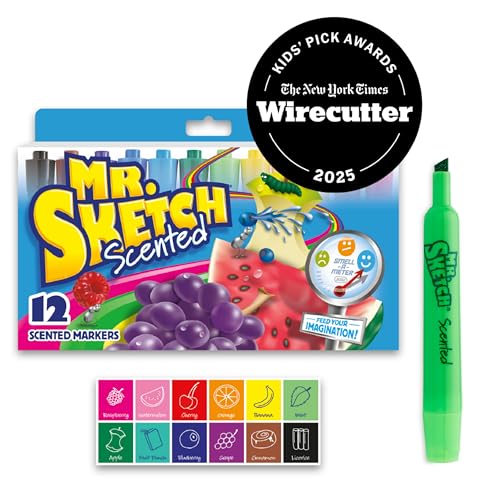 Image of Mr. Sketch Scented Markers, Chisel Tip, Assorted Colors,Fun for Kids, Coloring, Spark Creativity, Arts & Crafts (Pack of 96)