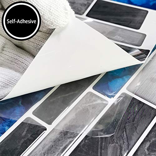 Art3d 10-Sheet Premium Self-Adhesive Kitchen Backsplash Tiles in Marble, 12