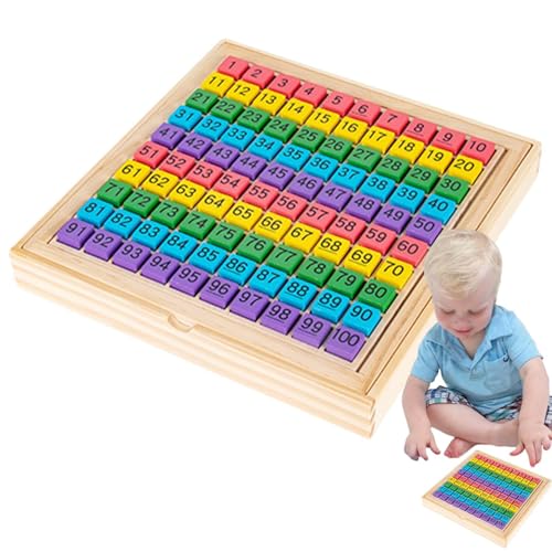 Eventerde Junta de Madera de Cien, Math Board,Matemáticas Toyes de Aprendizaje 1-100 Números | Juego de conteo Educativo Preescolar para los más de 3 años