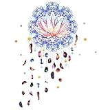 Maydahui Mandala Lotus Vinyl Wall Stickers Dream Catcher Feather Wall Art Decals (35 x 28 Inch) Peel