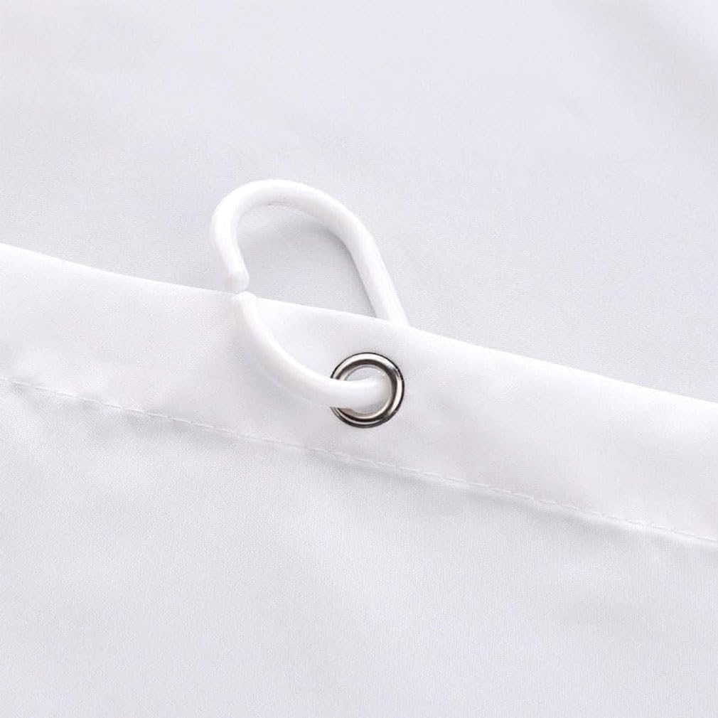 White Shower Curtain,Mould Proof and Mildew Resistant Extra Long Shower Curtain Liner 180 x 200cm (71 x 79 Inch) Drop,100% PEVA Machine Washable Waterproof Bathroom Shower Curtain - Image 3