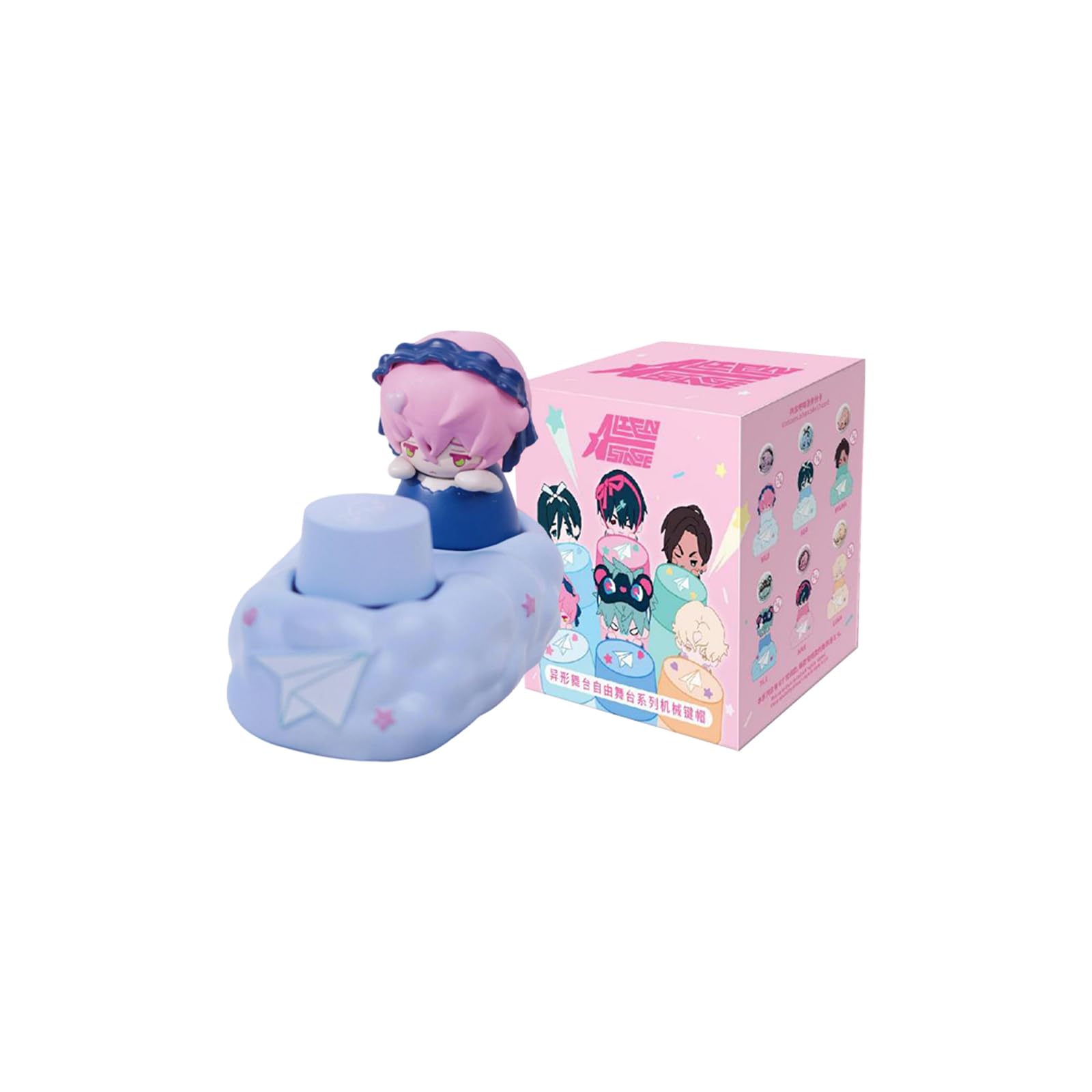 Anime Blind Box, Random One Cute Alien Stage Series Mechanical Keycaps Mystery Box Figure, Collectable PVC Toys for Birthday Gifts