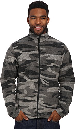 Columbia Men's Steens Mountain Printed Full Zip Fleece Jacket, Black Tweed Camo, Medium
