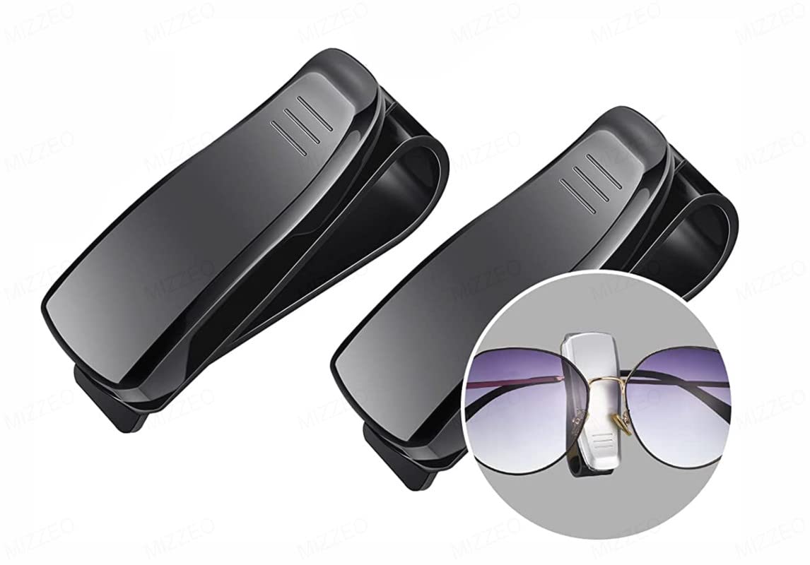 MIZZEO Sunglass Holder for Car Visor, Sunglass Holder Clip Hanger, Eyeglass Mount (Pack of 2, Black) Compatible with Porsche 911