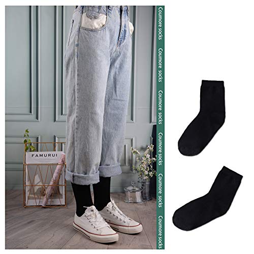 6-9 Pairs Women's Black Crew Socks Thin High Ankle LightWeight Ladies Socks4