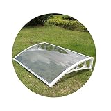 Vordach Haustür Überdachung QIANDA Draussen Wetterfest Markisenschutz Dekoration Eingangstür Gewölbt Aluminiumhalterung Dauerhaft (Color : White Bracket, Size : 60cmx80cm)