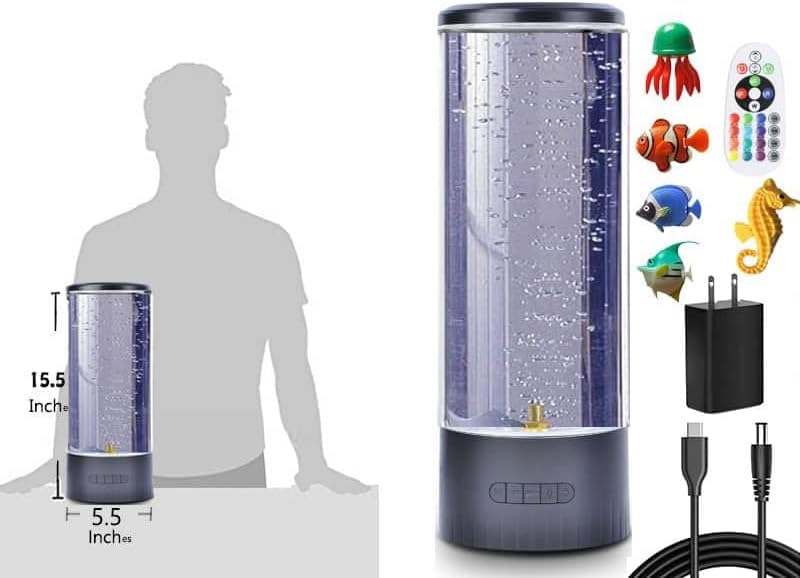 Sensory Bubble Tube Lamp for Autism & Anxiety Relief -Calming Water Bubble Table Light with Color Changing Fake Aquarium Effect, Ideal for Kids Room, Therapy Office, Nursery Home - Image 4