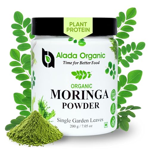 Moringa Powder Organic Certified Moringa Leaf Powder, Moringa Oleifera – Rich in Antioxidants and Immune Vitamin, Superfoods for Moringa Tea, Moringa Drink, India Grown, Vegan -7.05 OZ