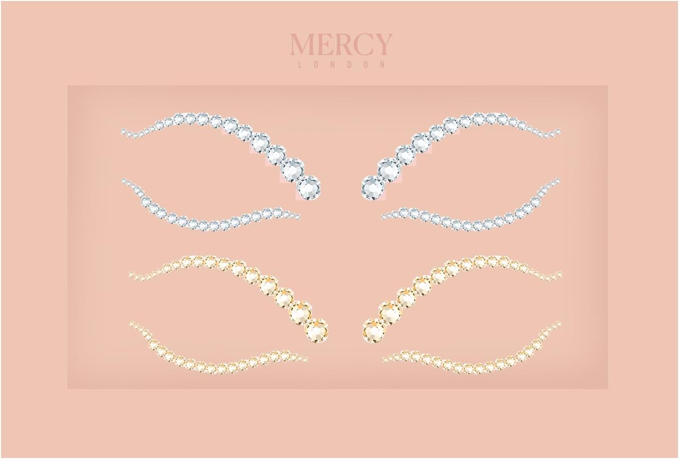 Diamond Eye Liner Jewels by Mercy London Costume Accessories Face Gems Jewels All in One Halloween Headpiece Stick On