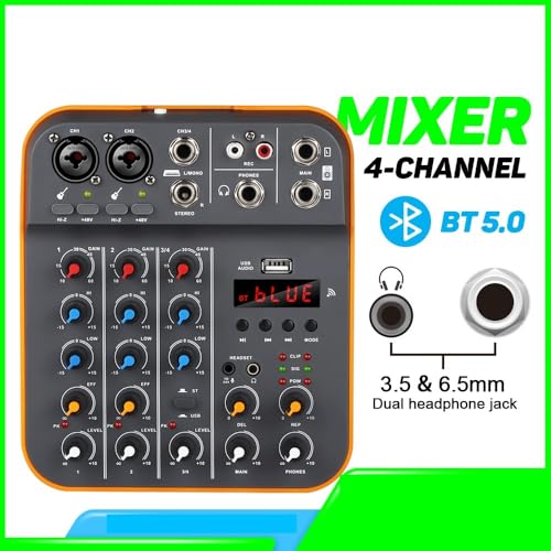 Table de mixage 4 canaux pour brancher vos micros de studio en 48 V