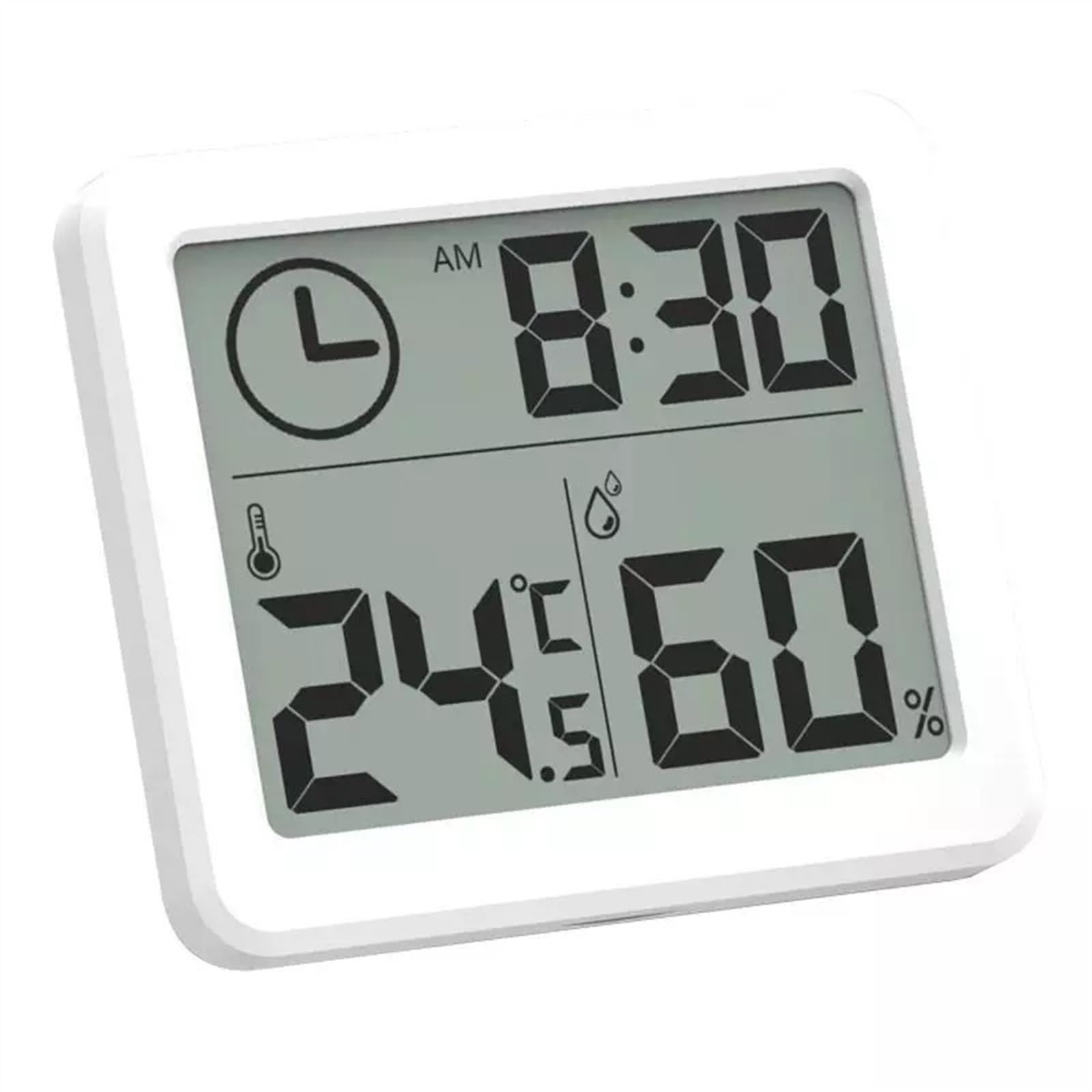 Wielofunkcyjny termometr z higrometrem, automatyczne elektroniczne monitorowanie temperatury i wilgotności, zegar, duży ekran LCD 3,2 cala