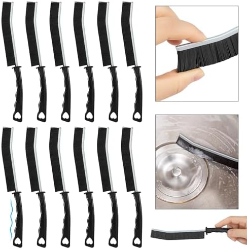 12 Pack Hard Bristle Crevice Cleaning Brush Set, Multifunctional Bathroom Gap Cleaning Brush, Kitchen Scrub Brush Cleaning Tools