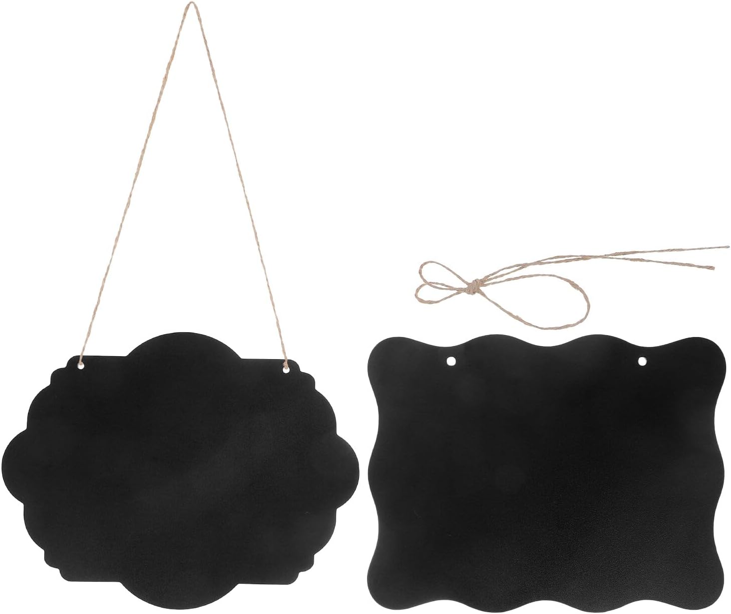 SHINEOFI Double-Sided Wooden Blackboard Pendant 2pcs Set, Hanging Message Board and Flower Store Price Tag, Small Decorative Chalkboard for Home and Office Use