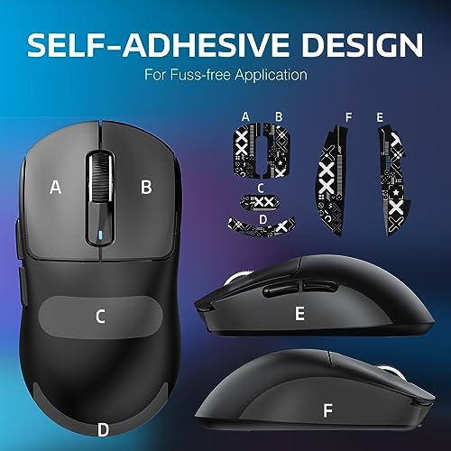 Image of ATTACK SHARK X3 Lightweight Wireless Gaming Mouse with Non-Slip Mouse Grip Tape, Adhesive Design, Elastic Side Grips, Stickers, Sweatproof Pads /Anti Sweat Paste
