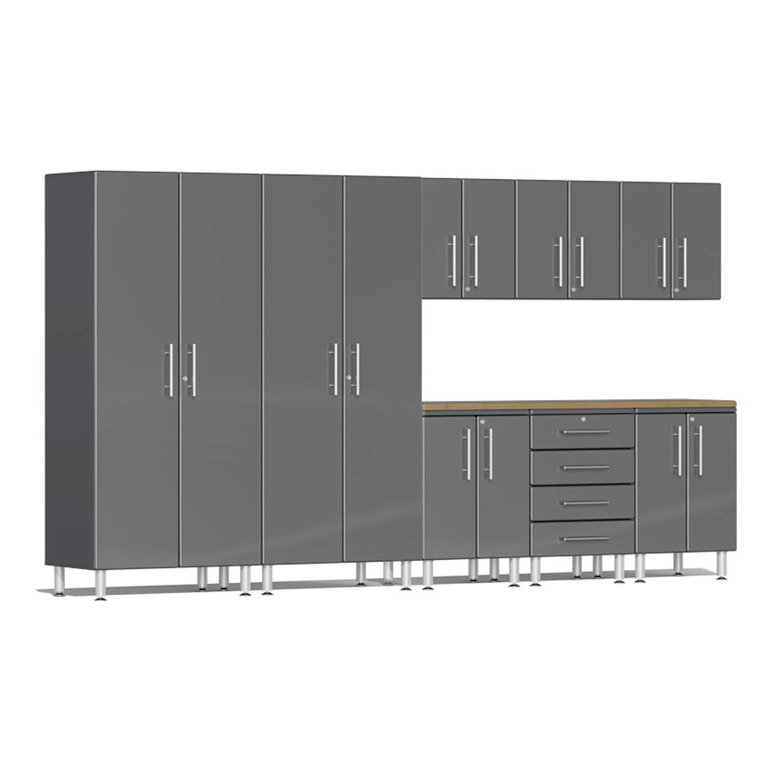 Ulti-MATE UG25092G 9-Piece Cabinet Kit with Bamboo Worktop in Graphite Grey Metallic