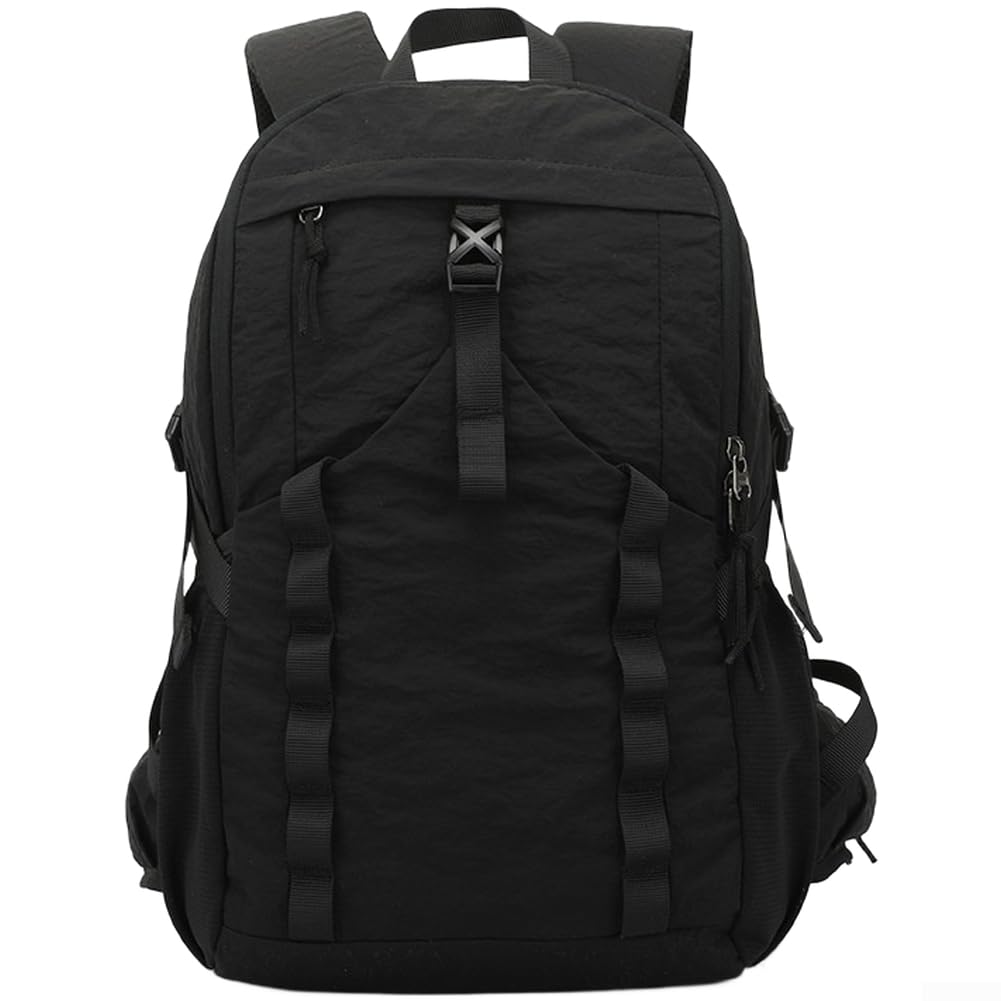 Zaino da trekking leggero da 28 l, in nylon, impermeabile, con cinghie imbottite traspiranti e fischietto SOS integrato, per campeggio e trekking all'aperto, colore: marrone