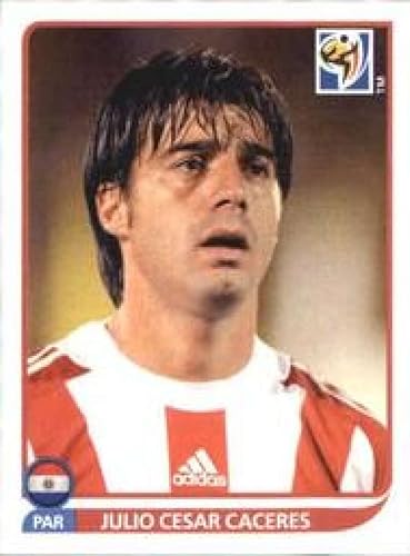 2010 Panini FIFA World Cup Stickers #435 Julio Cesar Caceres Paraguay Official Soccer Album Sticker (2 inch X 1.5 Inch) in Raw Condition (NM or