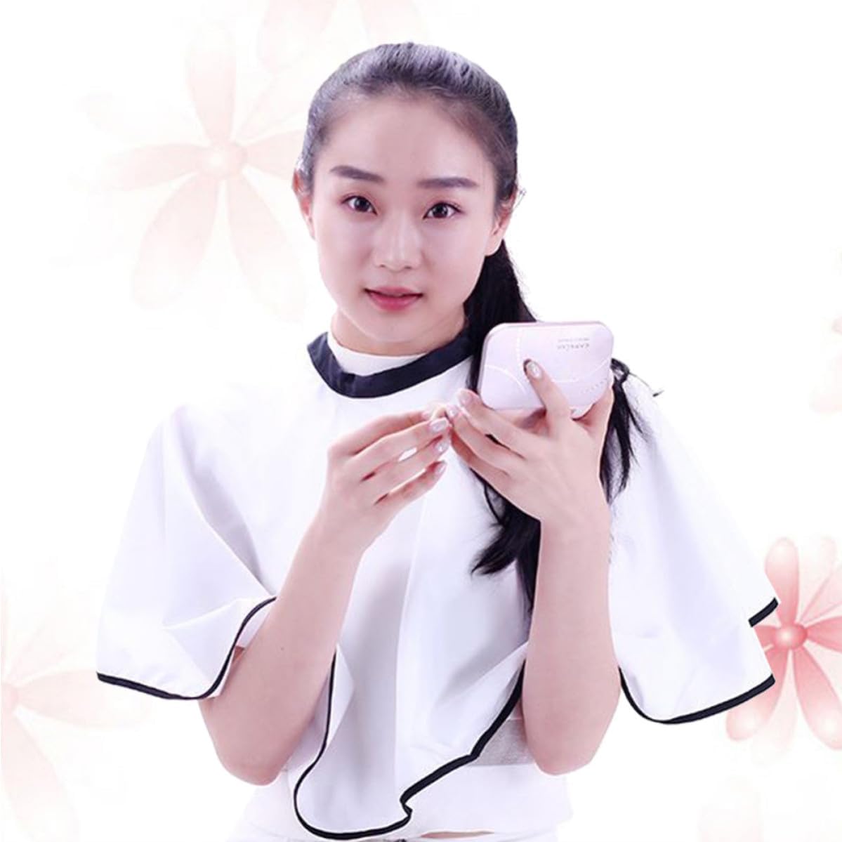 White Hairdressing Cape Barber Apron Hair Cutting Cloak with Moderate Thickness and Easy to Carry, Stylish Hair Styling Cape for Salon and Home Use