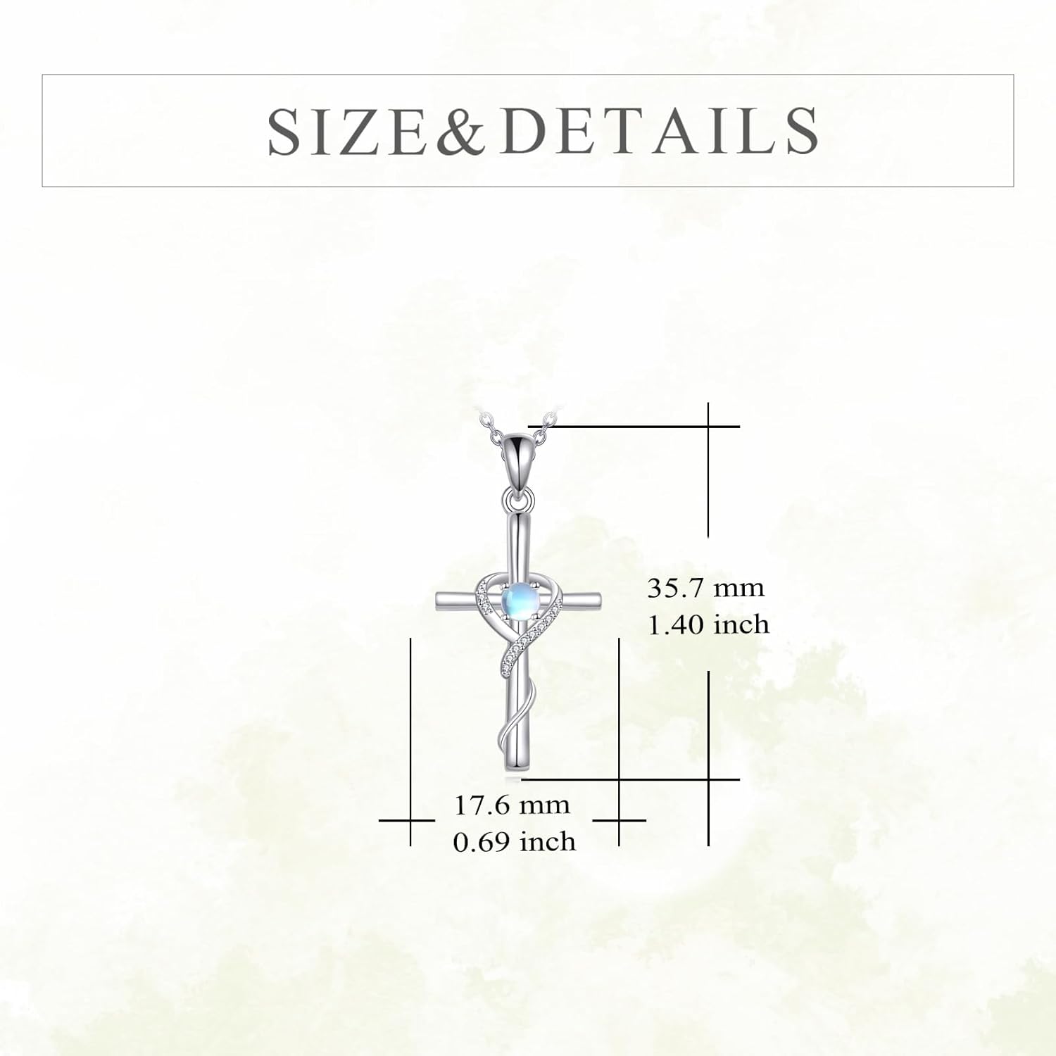 KZX Cross Necklace for Women 925 Sterling Silver Heart Zircon Cross Pendant Jewelry Gifts for Mother Wife - Image 6