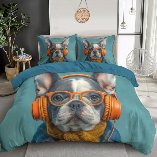Housse de couette bouledogue 220x240 hypoallergénique avec zip durable - 3