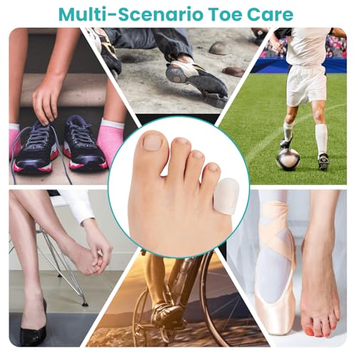 Image of Gel Pinky Toe Caps, 32 Pack Toe Protectors for Women, Silicone Toe Covers Sleeves for Men, Blisters, Corns, Friction Pain Relief (Clear, Pinky)