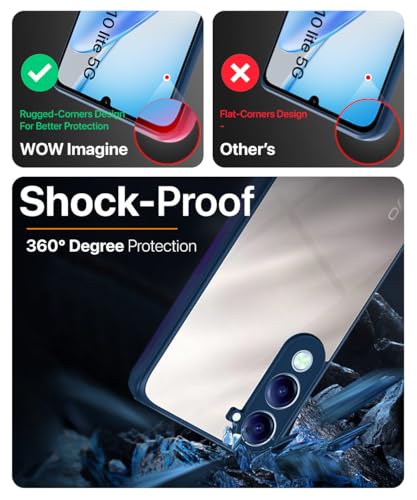 Image of WOW IMAGINE Shockproof Hybrid Back Cover for Vivo T4 lite 5G | iQOO Z10 lite 5G | Y04 4G | Y19 5G | Y19E | Hard Slim fit Back Case | PC & TPU | Clear Transparent Case - Blue