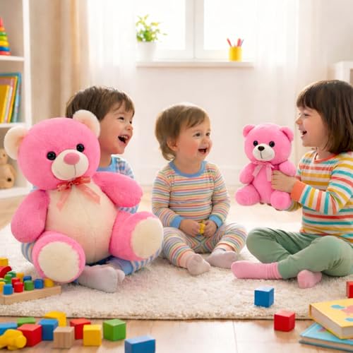 Image of Tabitha Stuffed Toys-Ultra Soft Plush Toy for Kids | Birthday Gifts for Kids and Girls | (Combo of 2 Toys 30 Cm Pink Teddy & 25 Cm Pink Teddy)