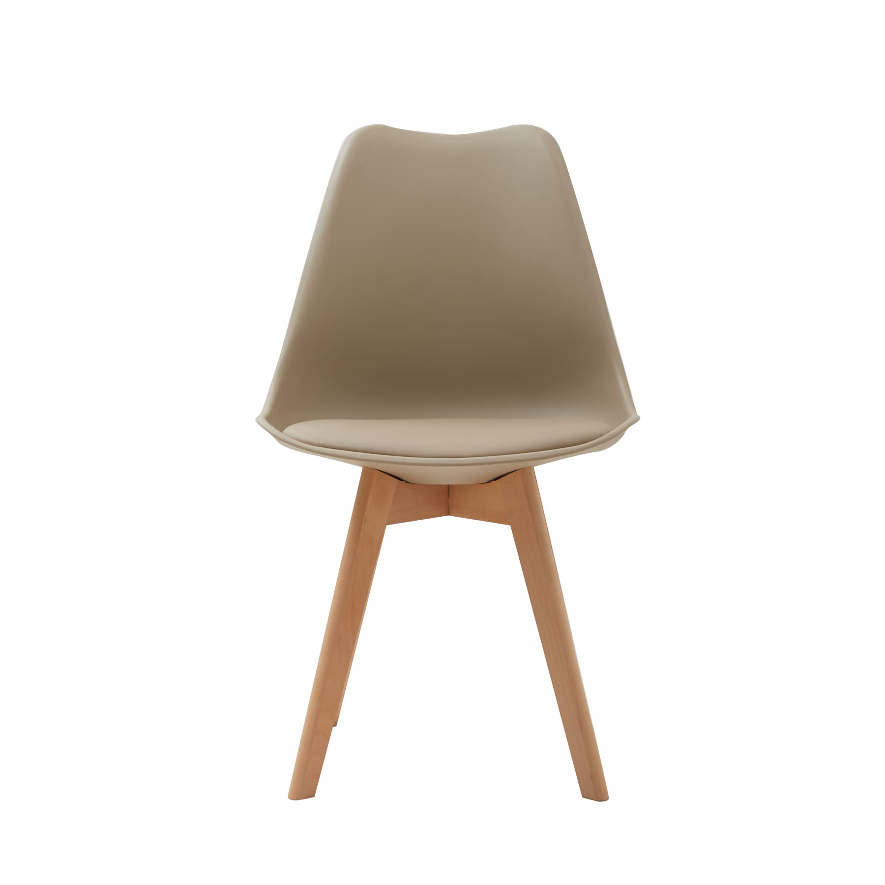 BenyLed Set di 4 Sedie da Pranzo Moderne, con Seduta Imbottita e Gambe in Legno di Faggio, Ideali per Sala da Pranzo, Cucina, Soggiorno, Camera da Letto, Marrone