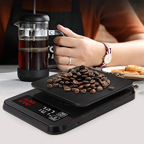 Liudan Digital Kitchen Scale Electronic Drip Coffee Scale with Timer，for Cooking Baking Measure Tools (Color : 5000g x 0.1g)