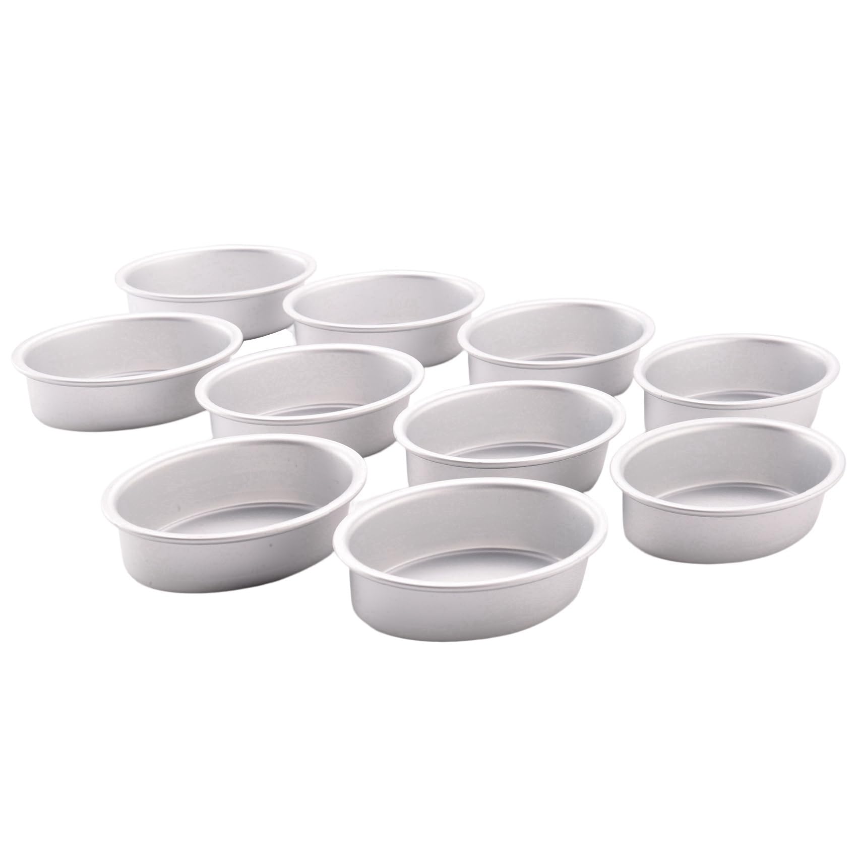 60 StüCk Mini Oval Ei Form Aluminium Legierung Metall KäSe Pfanne Kuchen Form Brot Form Torten Halter Pudding Gelee