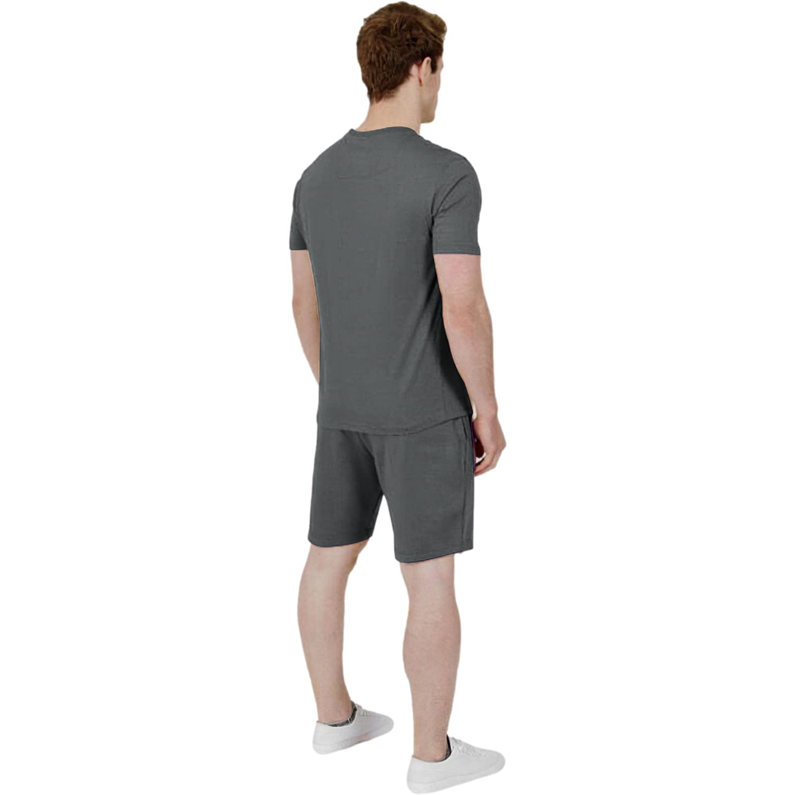 amropi Herren Sportanzug Jogginganzug 2 Teile Sommer Trainingsanzug Kurzarm Kleidung Set