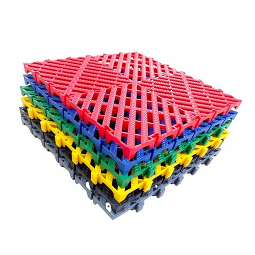 ZFUCMAYL Baldosas Entrelazadas Modulares De 4 Piezas,Baldosas Entrelazadas Autodrenantes,Baldosas Entrelazadas De Drenaje De Garaje For Piscina De Drenaje De Garaje De Baño(Black)